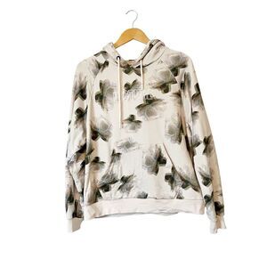 Picture Dotum Flower Glitch‎ Cream Pullover Hoodie Sweatshirt Size Medium